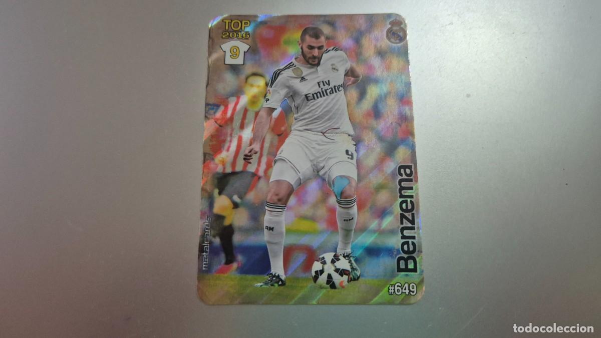 Cromos de F&uacute;tbol: LOTE MUNDICROMO 2015 2016 N&ordm; 649 BENZEMA BRILLO RAYAS OBLICUAS