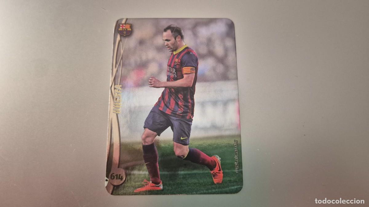 Football Stickers: LOTE MUNDICROMO 2014 2015 LAS FICHAS DE LA LIGA 2015 N&ordm; 614 INIESTA BRILLO LISO BARCELONA