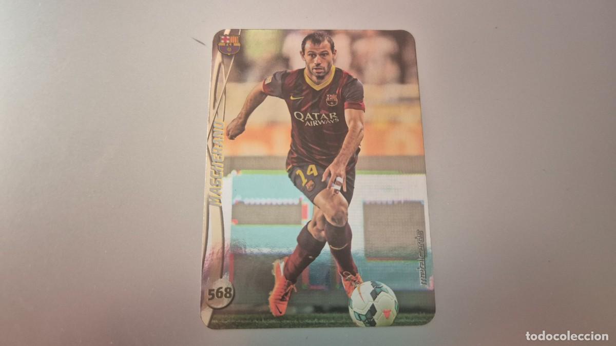 Figurine di Calcio: LOTE MUNDICROMO 2014 2015 LAS FICHAS DE LA LIGA 2015 N&ordm; 568 MASCHERANO BRILLO LISO