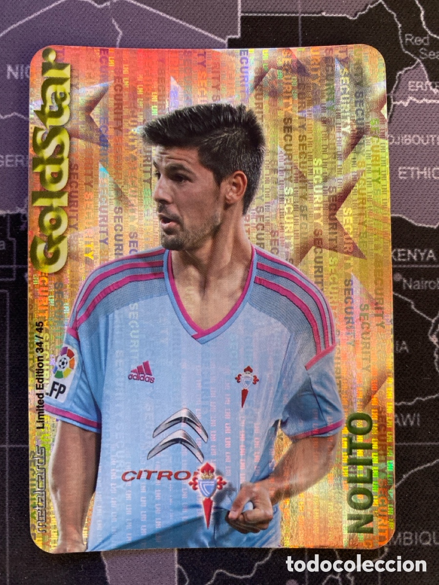 Cromos de F&uacute;tbol: 34/45 NOLITO (CELTA VIGO) GOLDSTAR SECURITY LIMITED EDITION MUNDICROMO 2014 2015 14 15