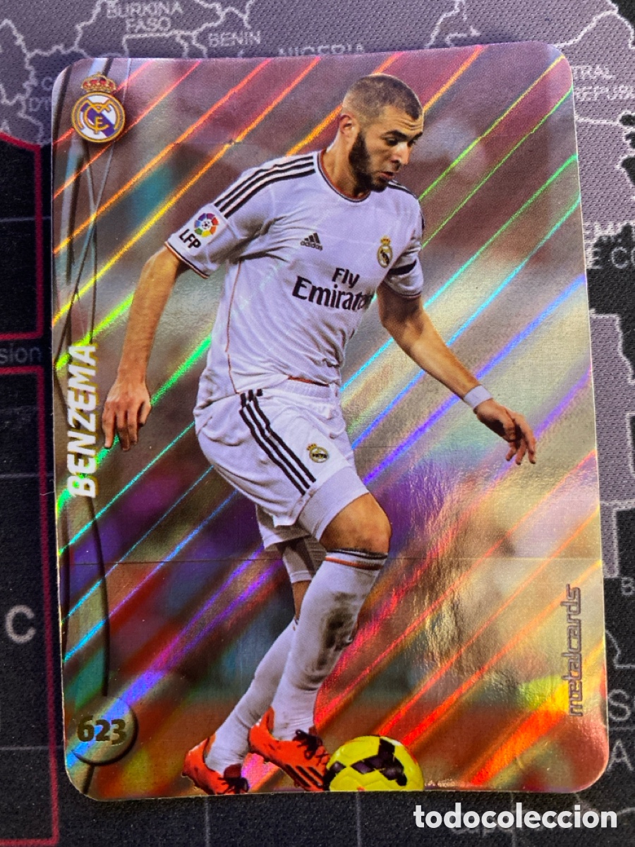 Cromos de F&uacute;tbol: 623 BENZEMA (REAL MADIRD) TOP RAYAS DIAGONALES MUNDICROMO 2014 2015 14 15