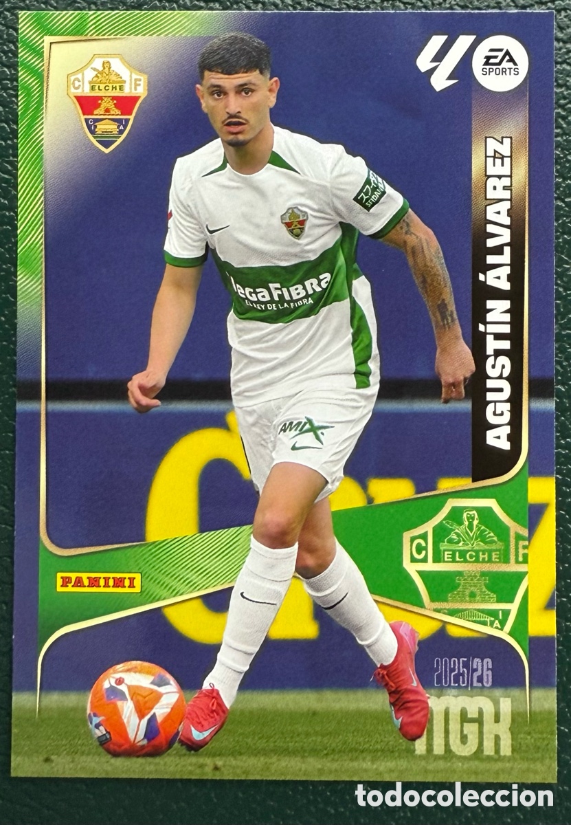 Fu&szlig;ball-Sticker: 141 AGUSTIN ALVAREZ ELCHE CF FICHAS ALBUM MEGACRACKS 2025 2026 MGK 25 26