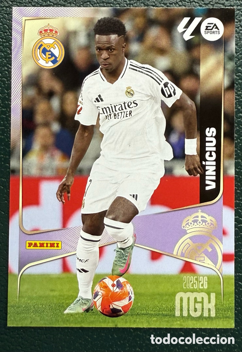 Cartes &agrave; collectionner de Football: 234 VINICIUS REAL MADRID FICHAS ALBUM MEGACRACKS 2025 2026 MGK 25 26