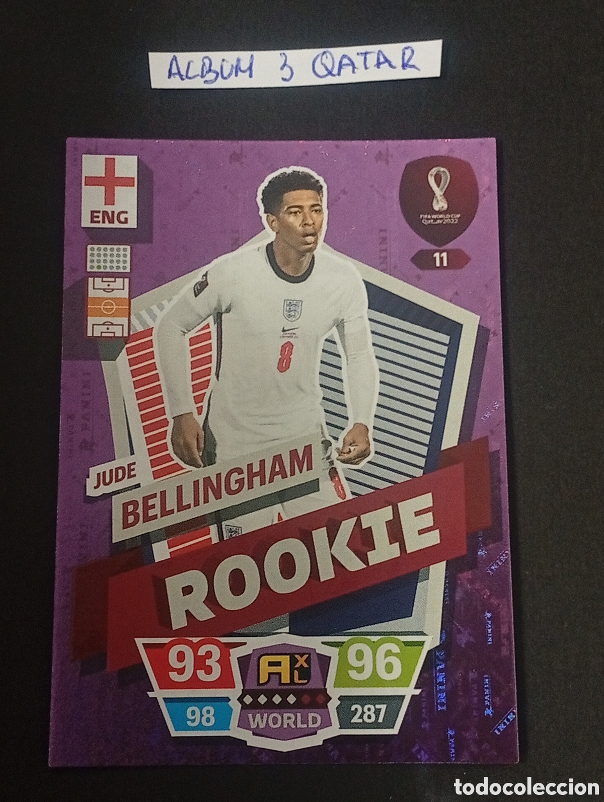 Cromos de f&uacute;tbol: 11 rookie BELLINGHAM ENGLAND ADRENALYN QATAR FIFA 2022 WORLD CUP MUNDIAL CROMOS REAL MADRID TOPPS