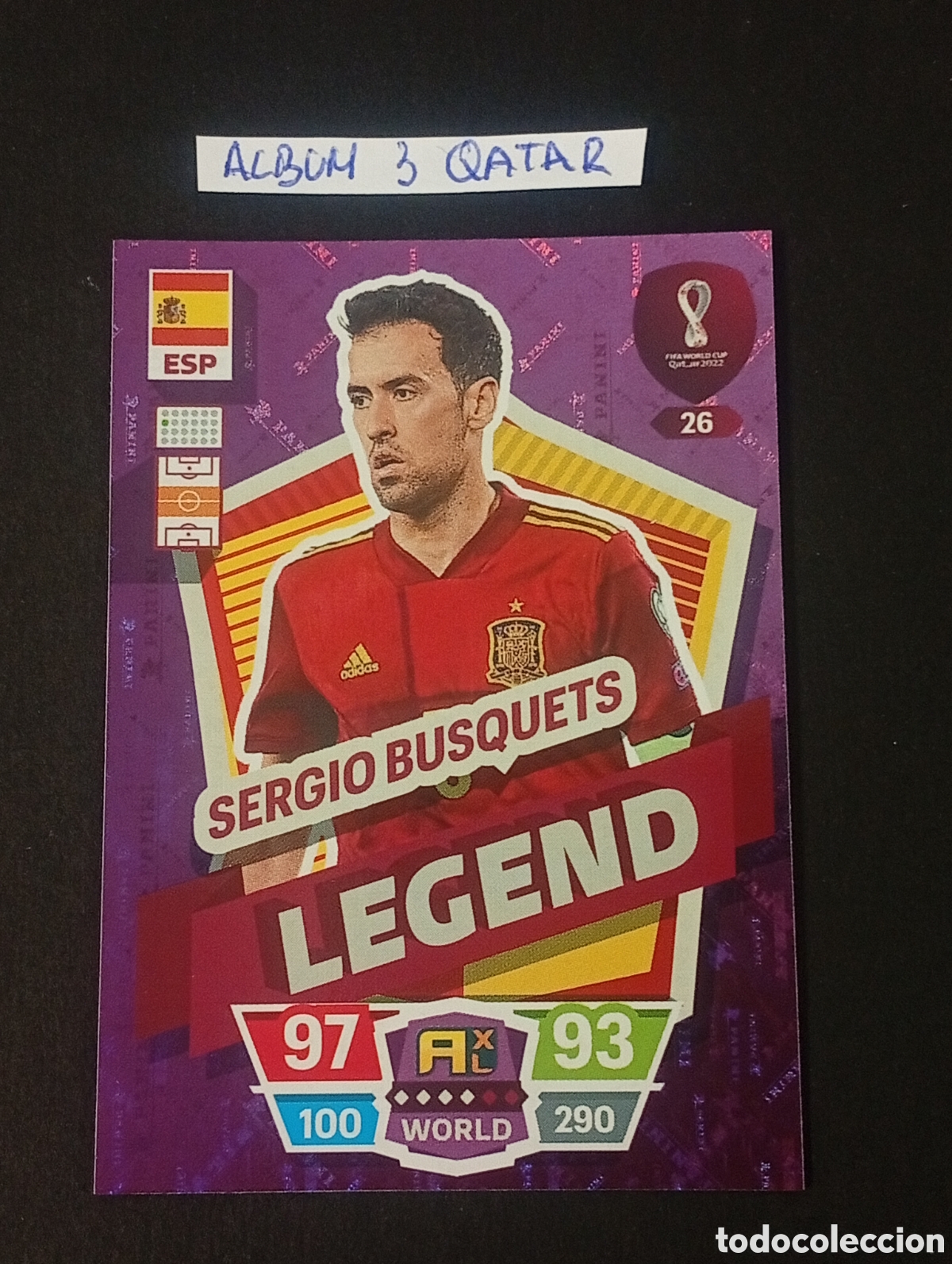 Fu&szlig;ball-Sticker: 26 legend BUSQUETS SPAIN ESPA&Ntilde;A BARCELONa ADRENALYN QATAR 2022 WORLD CUP MUNDIAL CROMOS CARD TOPPS