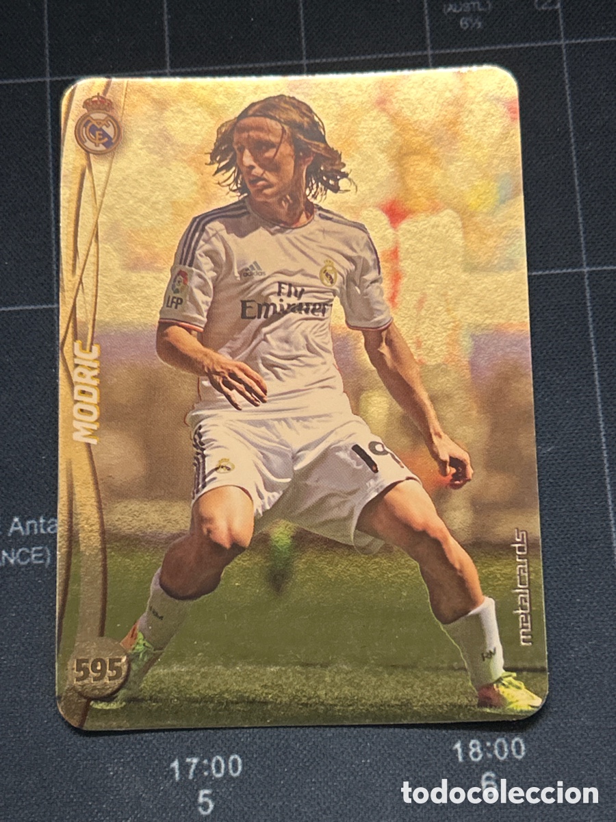 Cromos de F&uacute;tbol: 595 MODRIC (REAL MADRID) TOP BRILLO DORADO MUNDICROMO 2014 2015 14 15