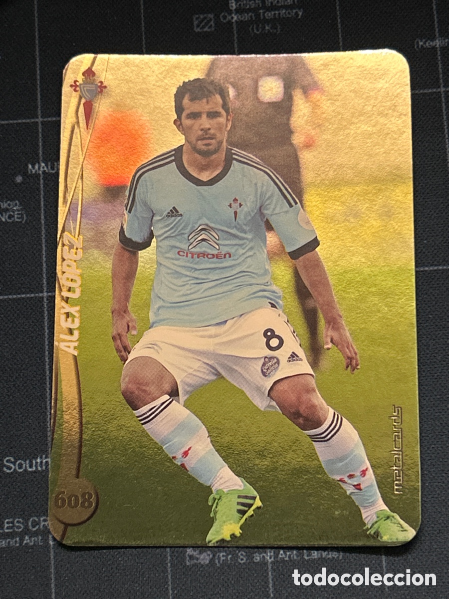 Cromos de F&uacute;tbol: 608 ALEX LOPEZ (CELTA VIGO) TOP BRILLO DORADO MUNDICROMO 2014 2015 14 15