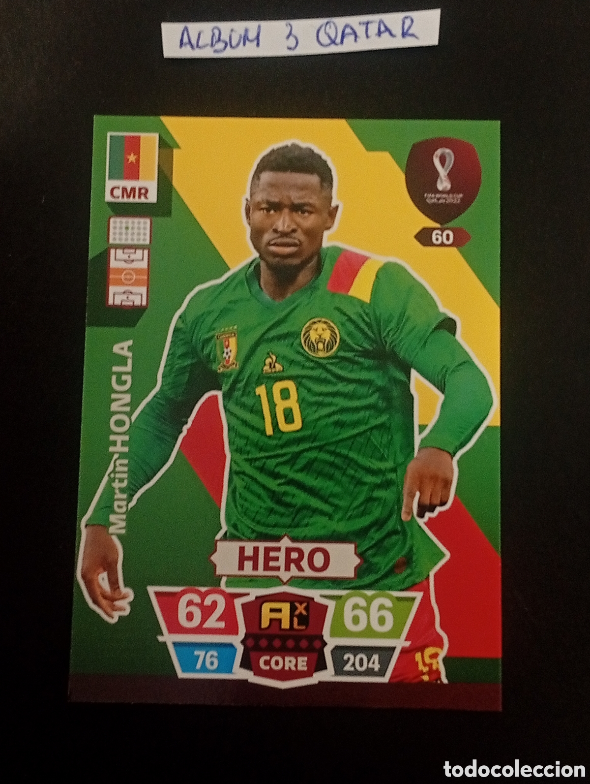 Figurine di Calcio: 60 HONGLA CAMERUN ADRENALYN QATAR FIFA 2022 WORLD CUP MUNDIAL CROMOS CARD TOPPS