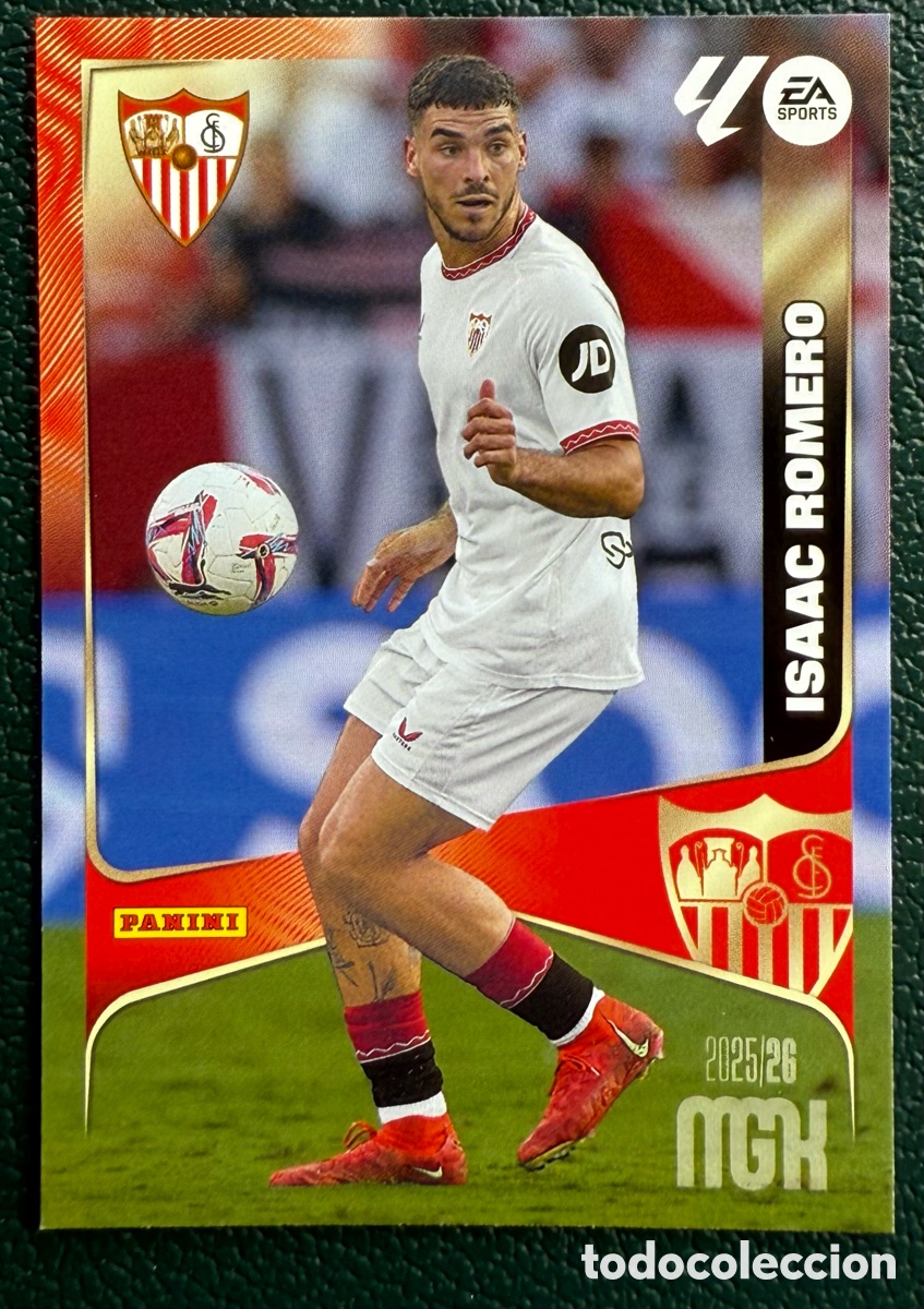 Fu&szlig;ball-Sticker: 341 ISAAC ROMERO SEVILLA FC FICHAS ALBUM MEGACRACKS 2025 2026 MGK 25 26