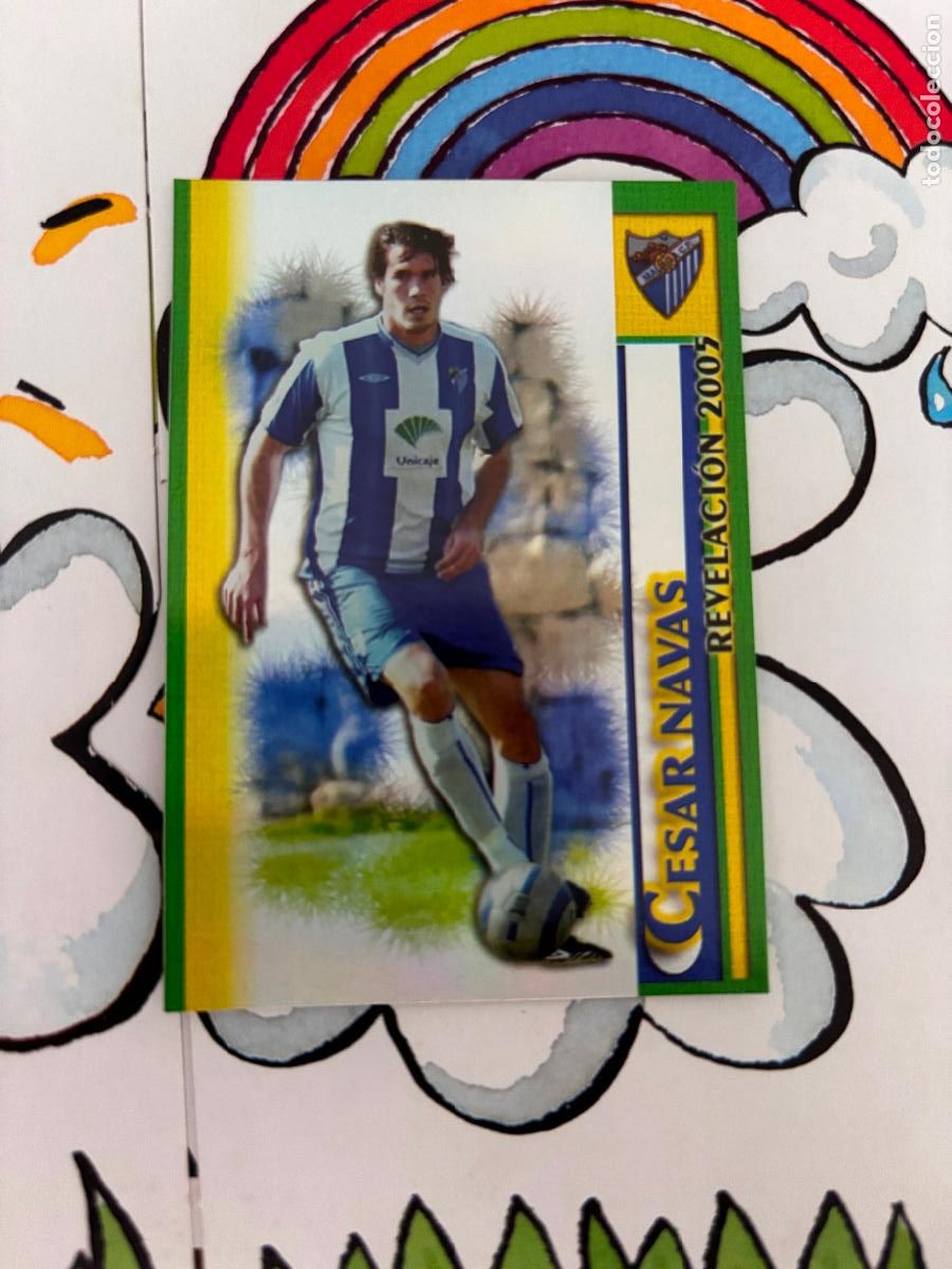 Cromos de f&uacute;tbol: 269 CESAR NAVAS MALAGA REVELACION 2005 BRILLO LISO FICHAS DE LA LIGA 2005 2006 05 06 MUNDICROMO - MU