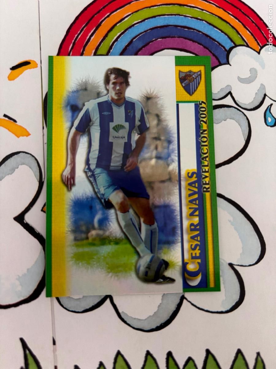 Cromos de f&uacute;tbol: 269 CESAR NAVAS MALAGA REVELACION 2005 BRILLO LISO FICHAS DE LA LIGA 2005 2006 05 06 MUNDICROMO - MU