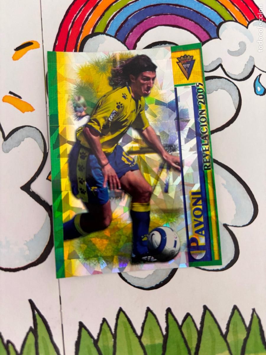 Cromos de f&uacute;tbol: 485 PAVONI CADIZ REVELACION 2005 BRILLO TRIANGULOS FICHAS DE LA LIGA 2005 2006 05 06 MUNDICROMO - MU