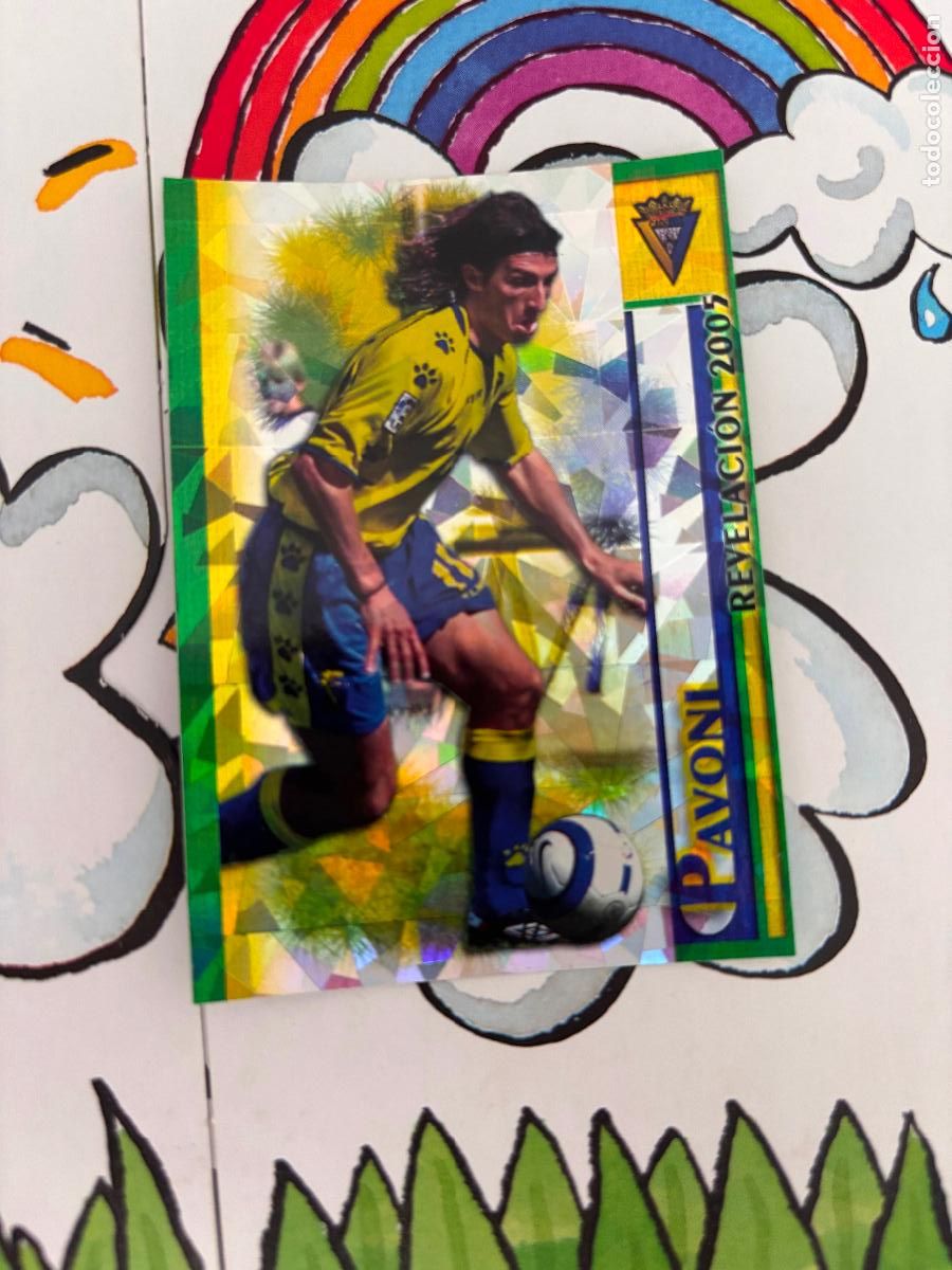 Cromos de f&uacute;tbol: 485 PAVONI CADIZ REVELACION 2005 BRILLO TRIANGULOS FICHAS DE LA LIGA 2005 2006 05 06 MUNDICROMO - MU