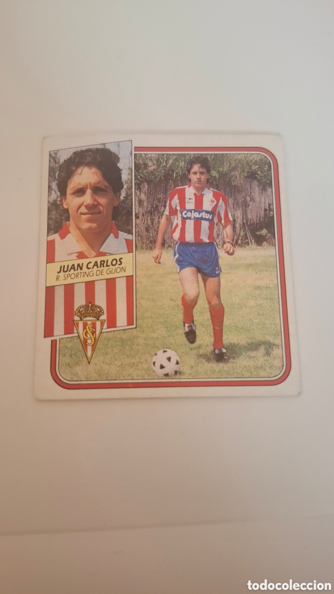 Fu&szlig;ball-Sticker: JUAN CARLOS SPORTING GIJ&Oacute;N FICHAJE 3 LIGA ESTE 1989/90 89 90 SIN PEGAR