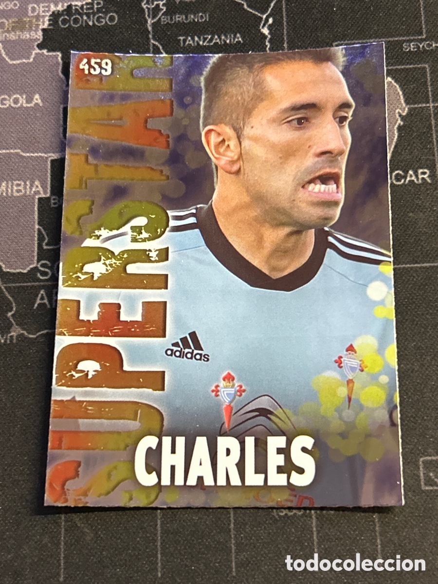 Cromos de F&uacute;tbol: 459 CHARLES (CELTA VIGO) SUPERSTAR BRILLO LISO MUNDICROMO 2013 2014 13 14