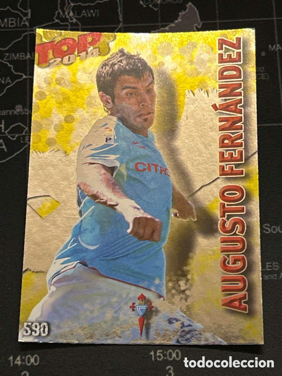 Cromos de F&uacute;tbol: 590 AUGUSTO FERNANDEZ (CELTA VIGO) TOP FONDO DORADO MUNDICROMO 2013 2014 13 14