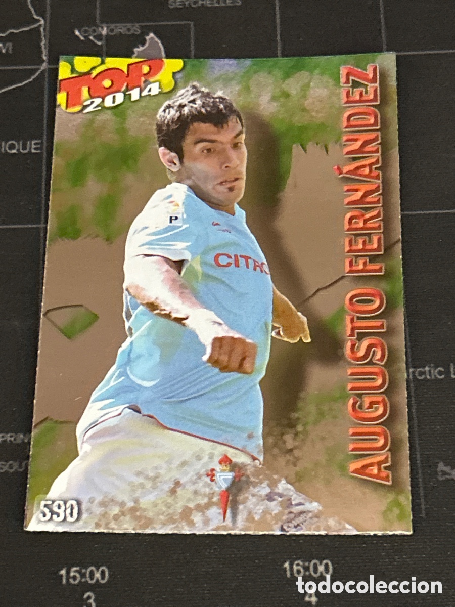 Cromos de F&uacute;tbol: 590 AUGUSTO FERNANDEZ (CELTA VIGO) TOP FONDO VERDE MUNDICROMO 2013 2014 13 14