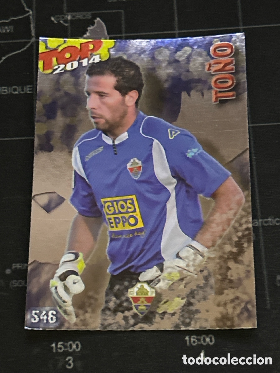 Fu&szlig;ball-Sticker: 546 TO&Ntilde;O (ELCHE) TOP FONDO AZUL MUNDICROMO 2013 2014 13 14