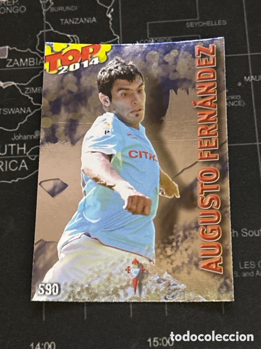Cromos de F&uacute;tbol: 590 AUGUSTO FERNANDEZ (CELTA VIGO) TOP FONDO AZUL MUNDICROMO 2013 2014 13 14