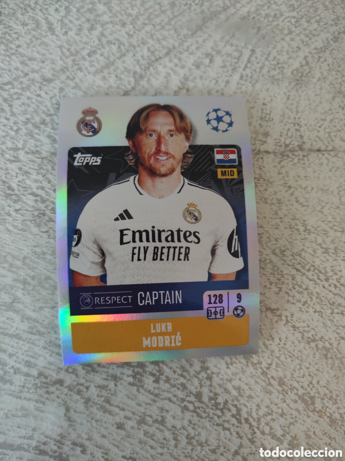 Cromos de F&uacute;tbol: Topps Champions League 24 25 Real Madrid Modric 280 sin pegar &uacute;ltimo cromo