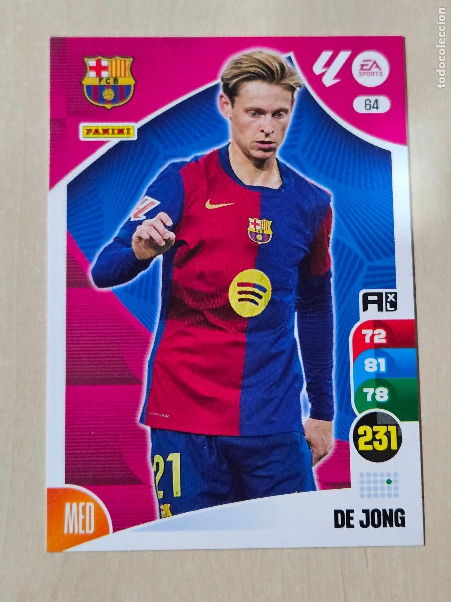 Cromos de F&uacute;tbol: FICHA N&ordm; 64 DE JONG - ADRENALYN 24 25 - PANINI 2024 - 25 - CROMO - BARCELONA