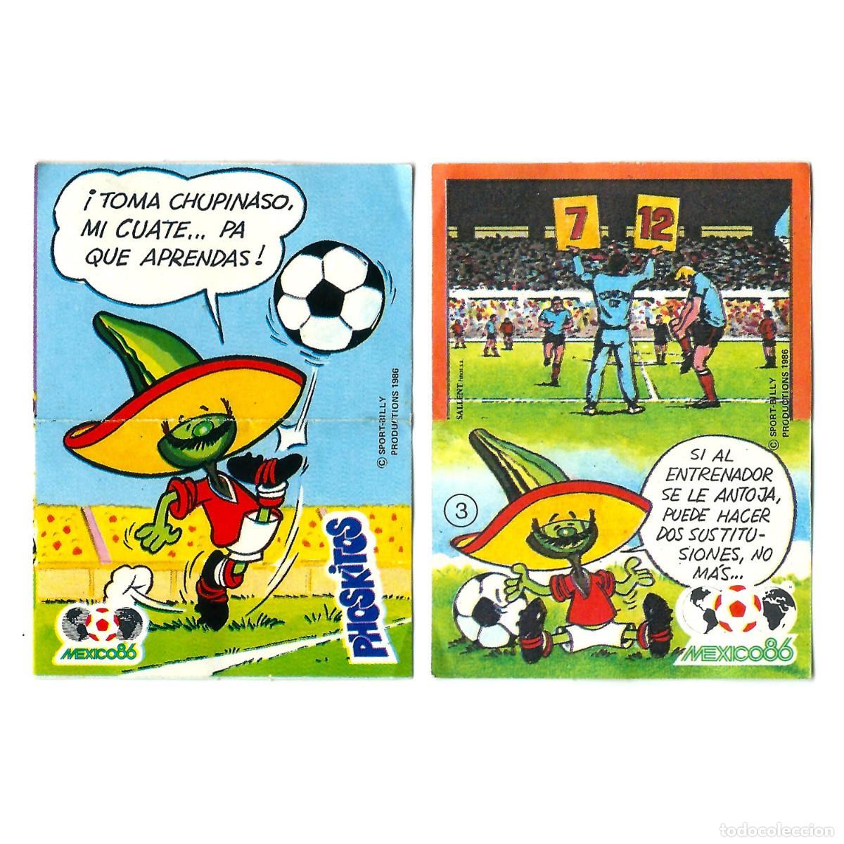 Cromos de F&uacute;tbol: PHOSKITOS MEXICO 86 CROMO 3 SPORT BILLY PRODUCTIONS ANDALE MEJICO MUNDIAL DE FUTBOL SOCCER COLECCION
