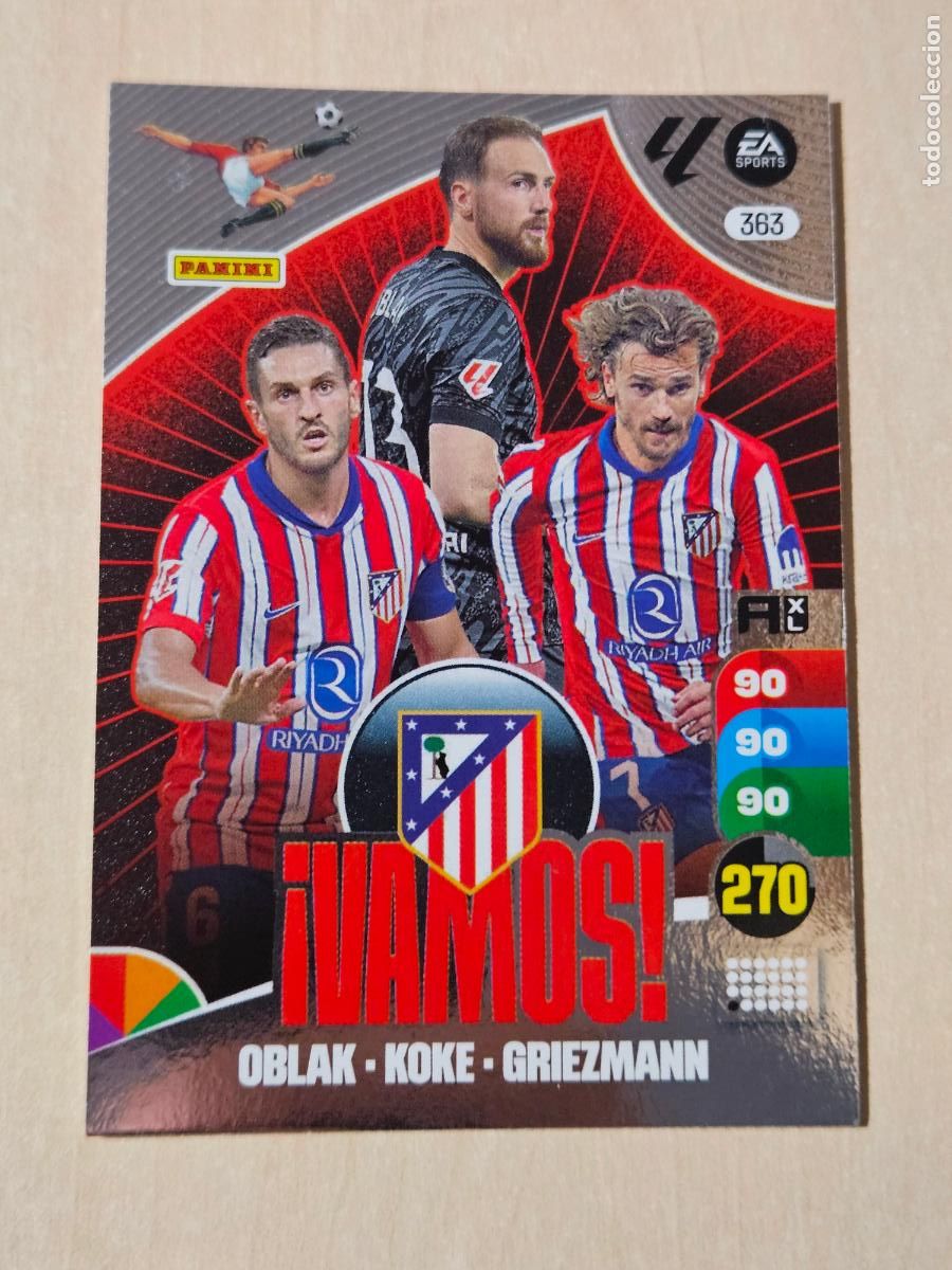 Cromos de f&uacute;tbol: FICHA N&ordm; 363 ATLETICO DE MADRID - ADRENALYN 24 25 - PANINI 2024 - 25 - CROMO - VAMOS
