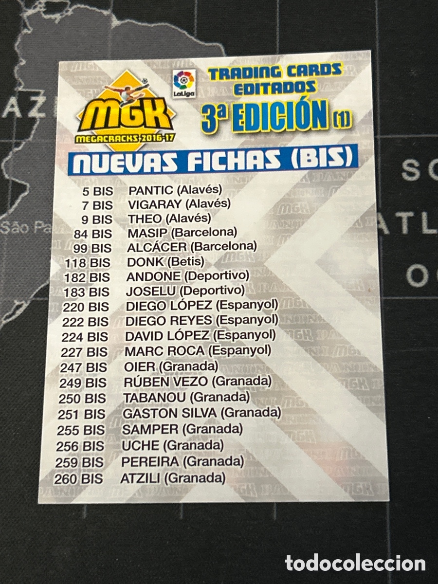 Cartes &agrave; collectionner de Football: INDICE 3 EDICION (1) NUEVAS FICHAS BIS PANINI MEGACRACKS 2016 2017 16 17