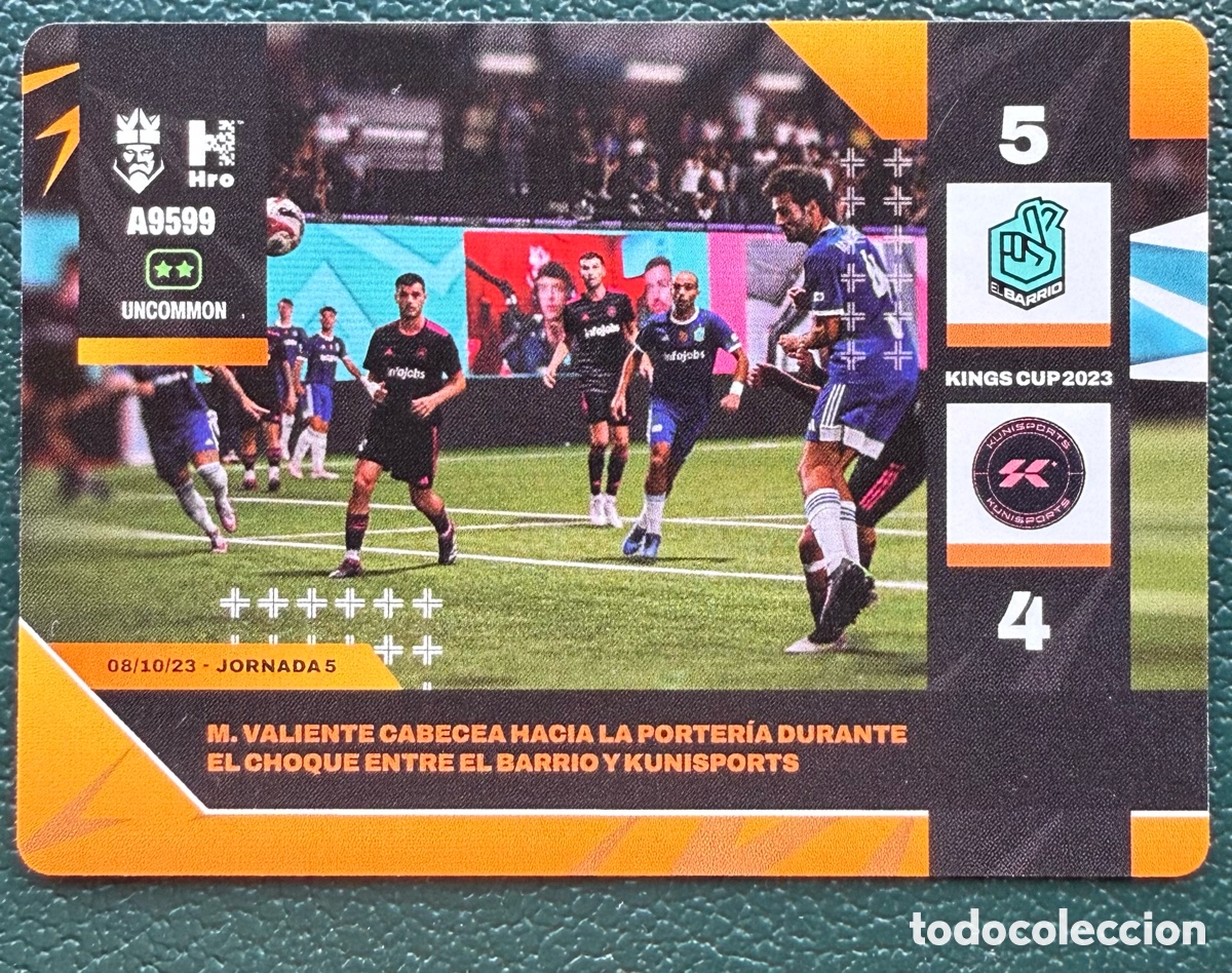 Fu&szlig;ball-Sticker: A9599 MARC VALIENTE EL BARRIO MOMENTOS CLAVE FICHA ALBUM KINGS LEAGUE INFOJOBS 2024 KOLEX