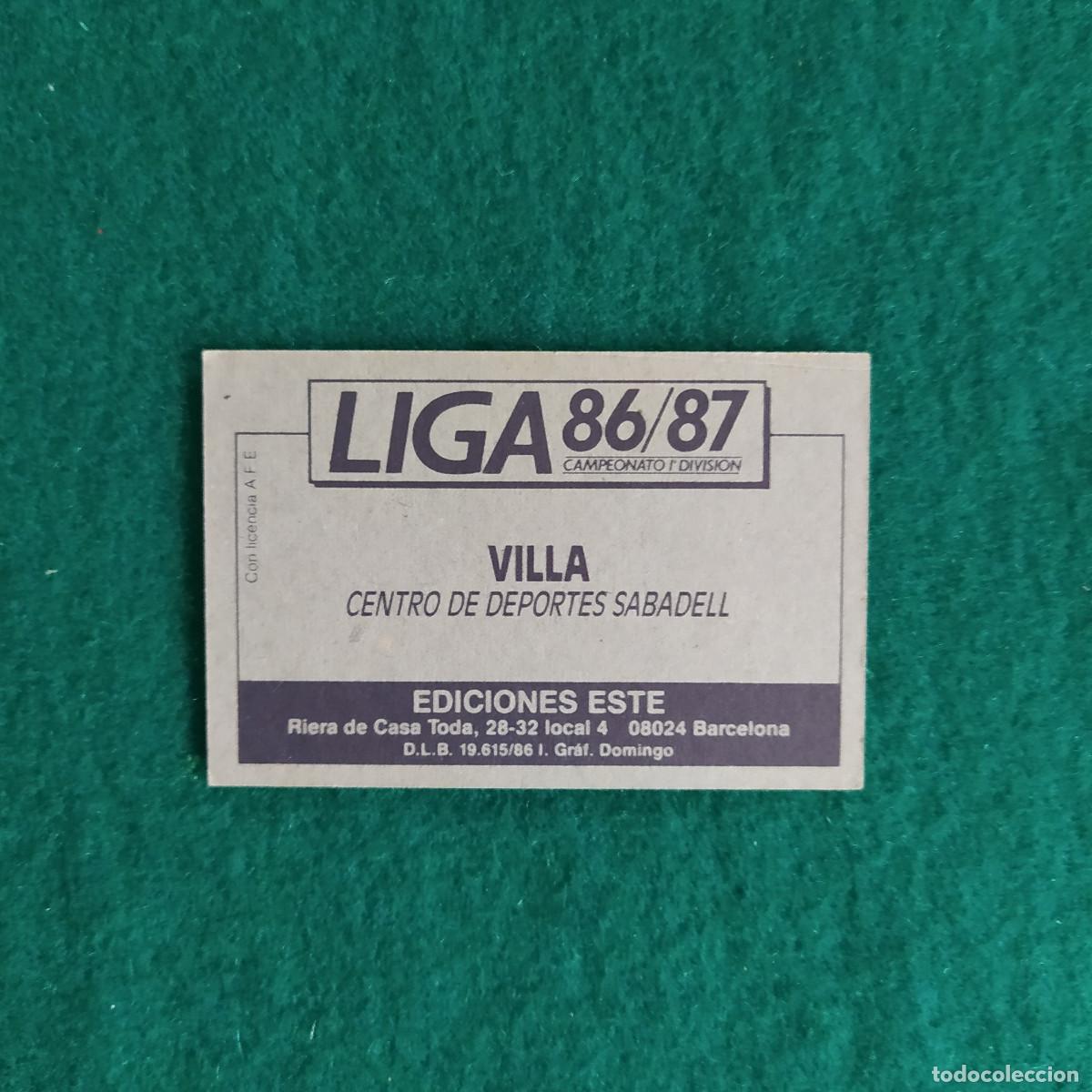 Cromos de f&uacute;tbol: 86 87 ESTE baja villa sabadell - Foto 2