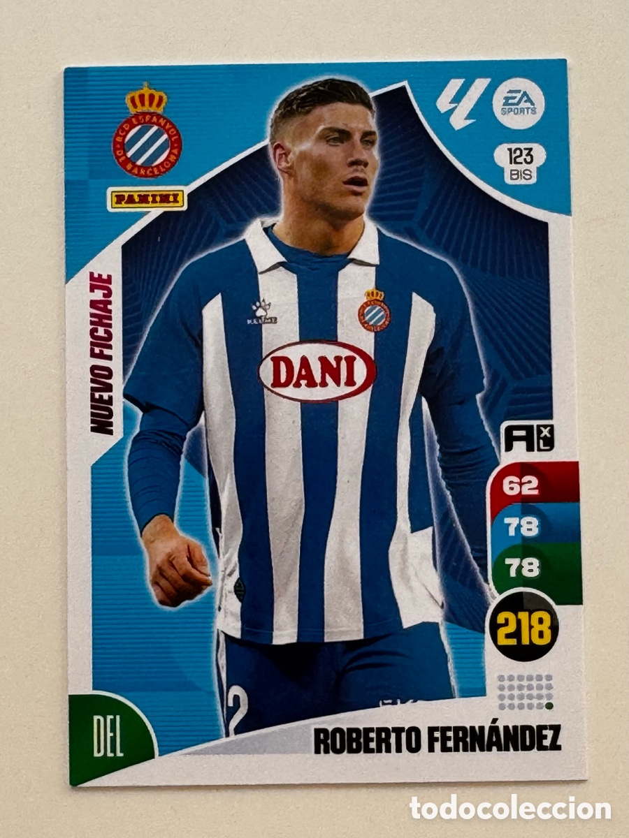 Cromos de F&uacute;tbol: ADRENALYN XL 2024-2025 24 25 PANINI &ndash; F&Uacute;TBOL RCD ESPANYOL N&ordm; 123 Bis Roberto Fern&aacute;ndez