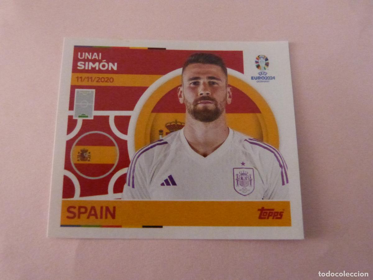 Figurine di Calcio: CROMO FUTBOL UNAI SIMON ESPA&Ntilde;A SIN PEGAR N&ordm; 4 EUROCOPA-EURO ALEMANIA 2024 TOPPS