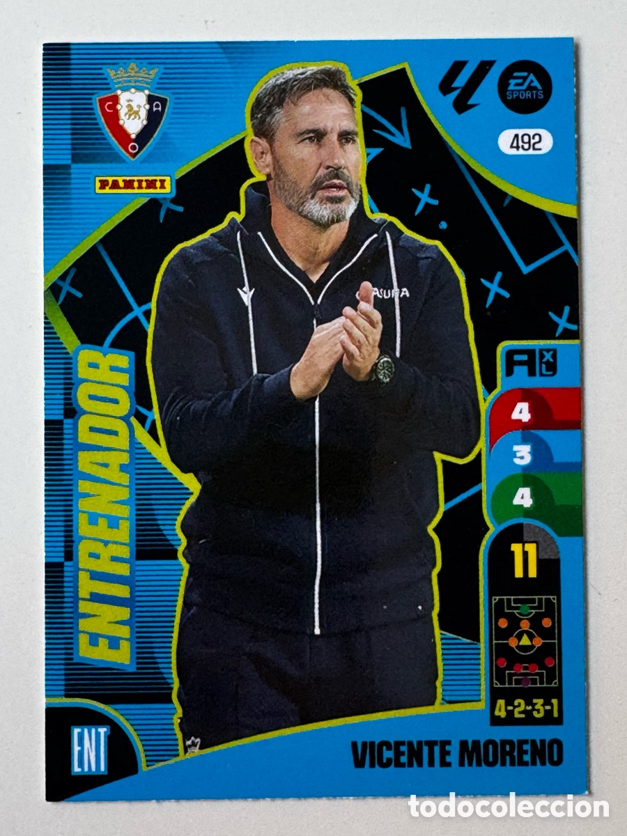 Figurine di Calcio: ADRENALYN XL 2024-2025 24-25 &ndash; ENTRENADOR N&ordm; 492 VICENTE MORENO OSASUNA