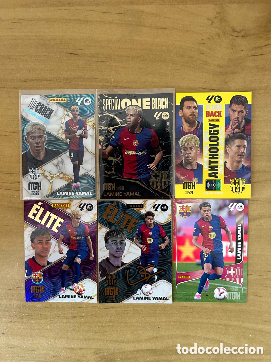 Cromos de F&uacute;tbol: 6 CROMOS LAMINE YAMAL DIFERENTES MEGACRACKS 2025-26 PANINI