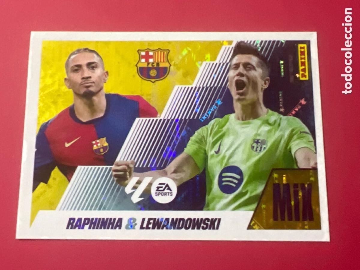 Football Stickers: A990. CROMO PANINI LIGA ESTE 2025-26 (25 - 26) - MIX N&ordm; 21 - RAPHINHA Y LEWANDOWSKI - BARCELONA