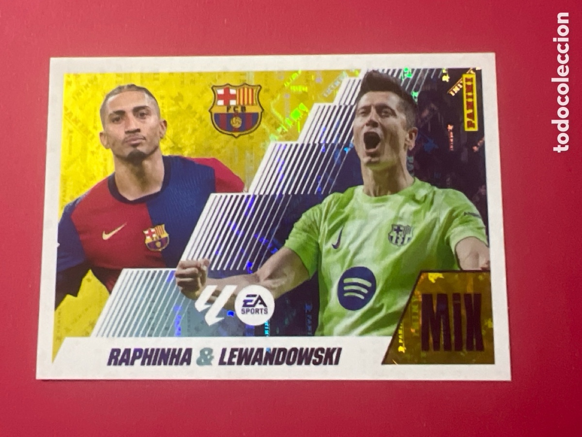 Figurine di Calcio: A991. CROMO PANINI LIGA ESTE 2025-26 (25 - 26) - MIX N&ordm; 21 - RAPHINHA Y LEWANDOWSKI - BARCELONA