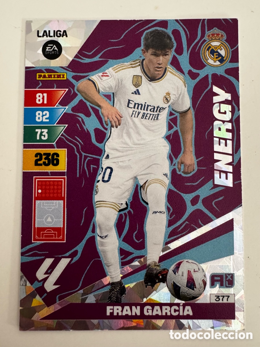 Figurine di Calcio: ADRENALYN XL 2023-2024 23 24 &ndash; ENERGY N&ordm; 377 FRAN GARC&Iacute;A REAL MADRID