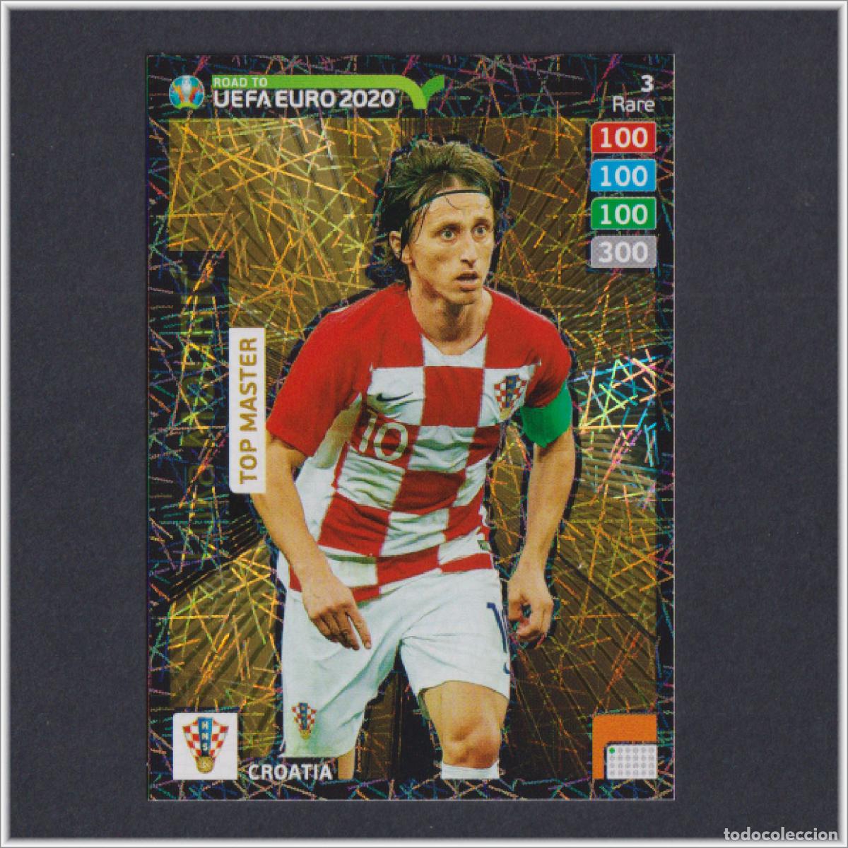 Cromos de F&uacute;tbol: ADRENALYN XL ROAD TO UEFA EURO 2020 LUKA MODRIC RARE 3 TOP MASTER CROACIA EUROCOPA CARD COLECCI&Oacute;N