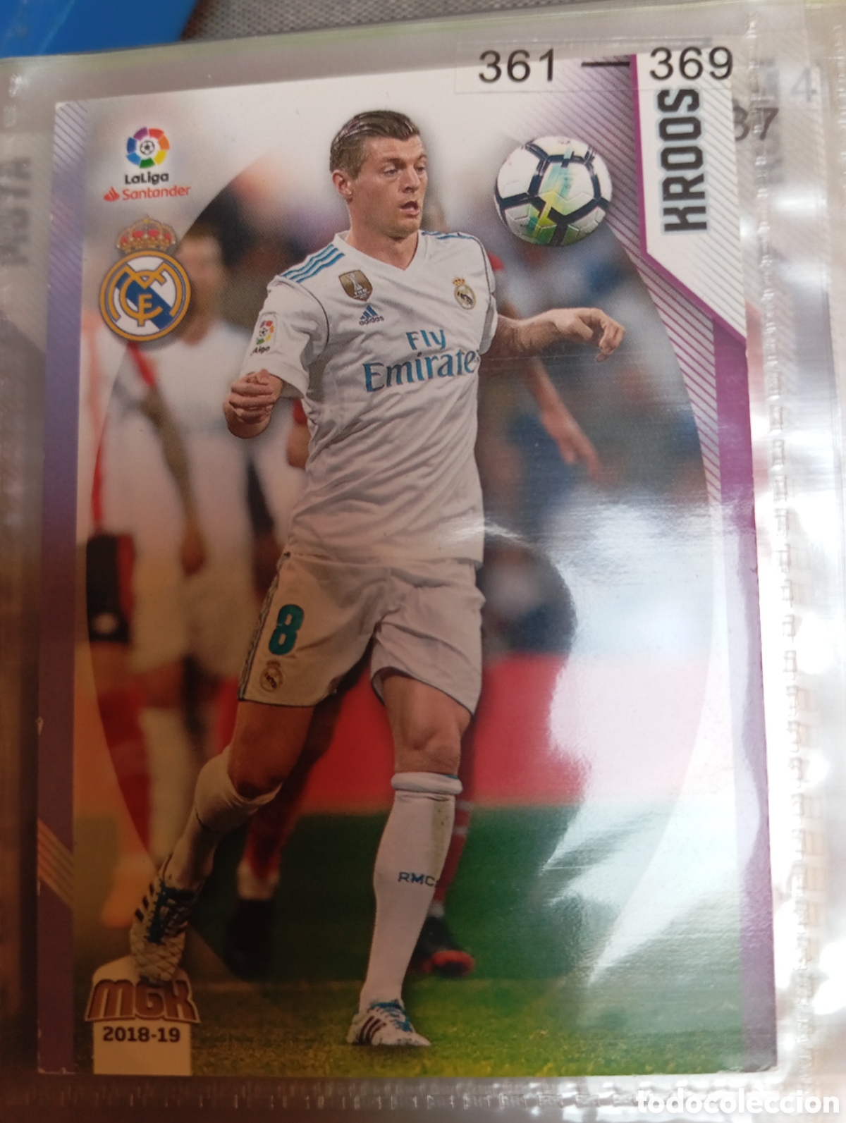 Cromos de f&uacute;tbol: Kroos Real Madrid Ficha Cromo de futbol Megacracks 2018-2019 Liga Espa&ntilde;ola MGK 18-19 Panini