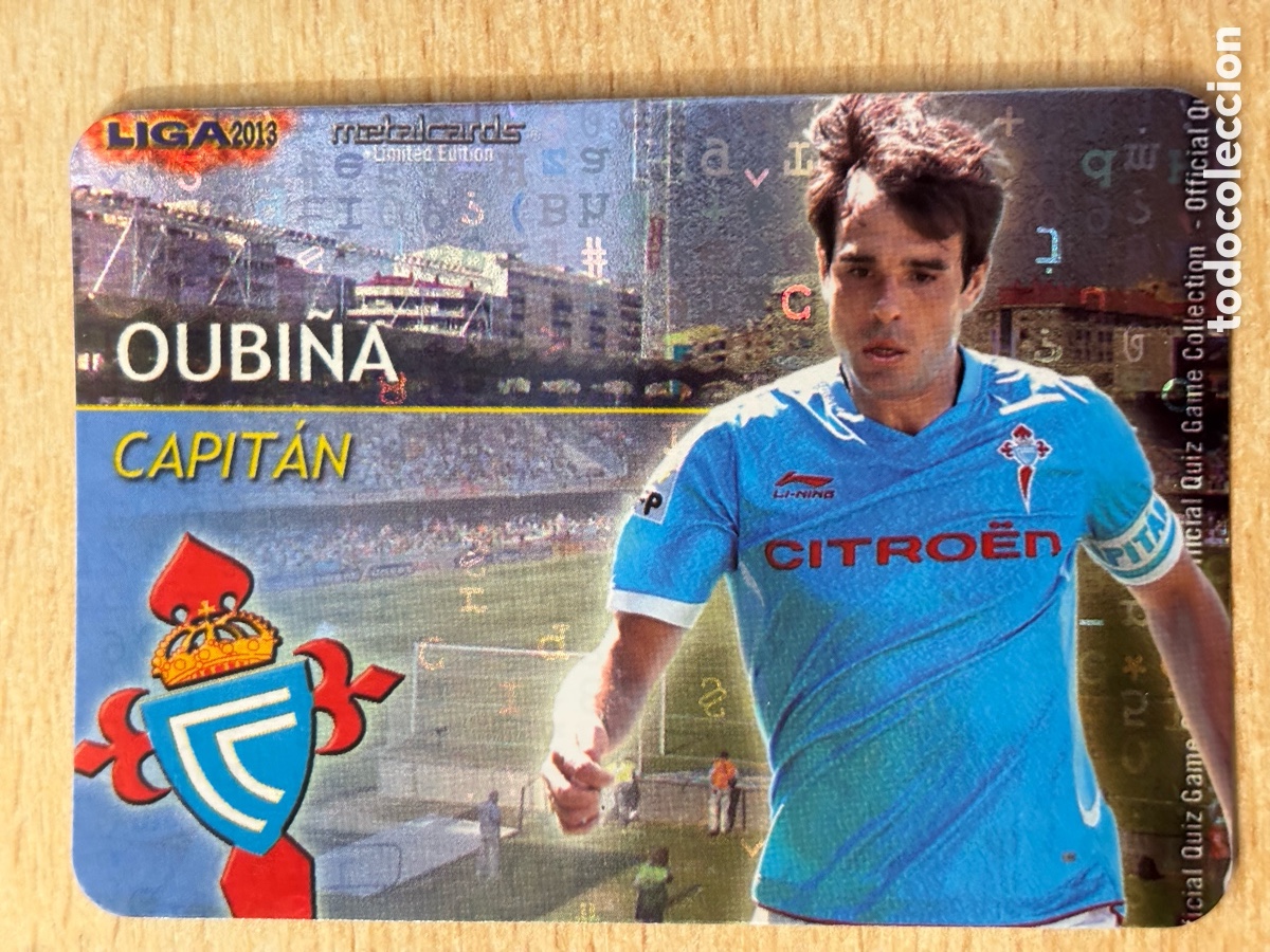 Cromos de F&uacute;tbol: Oubi&ntilde;a Celta de Vigo Capit&aacute;n 19/20 Mundicromo 2013 versi&oacute;n letras
