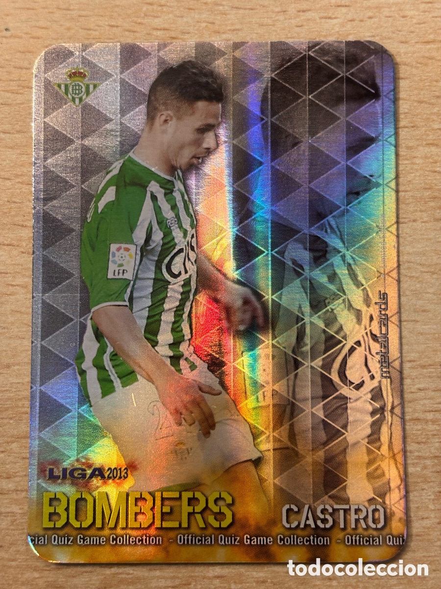 Football Stickers: Ruben Castro Real Betis Bombers 4/21 Mundicromo 2013 versi&oacute;n rayas verticales