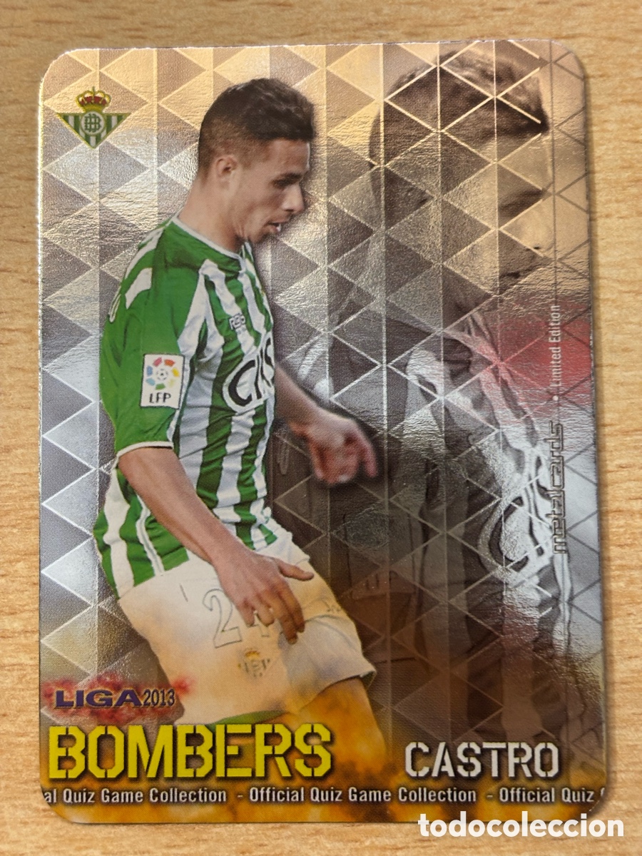 Football Stickers: Ruben Castro Real Betis Bombers 4/21 Mundicromo 2013 versi&oacute;n brillo liso