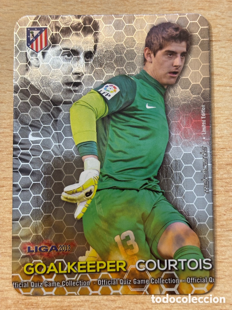 Cromos de F&uacute;tbol: Courtois Atl&eacute;tico de Madrid Goalkeepers 4/4 Mundicromo 2013 versi&oacute;n brillo liso