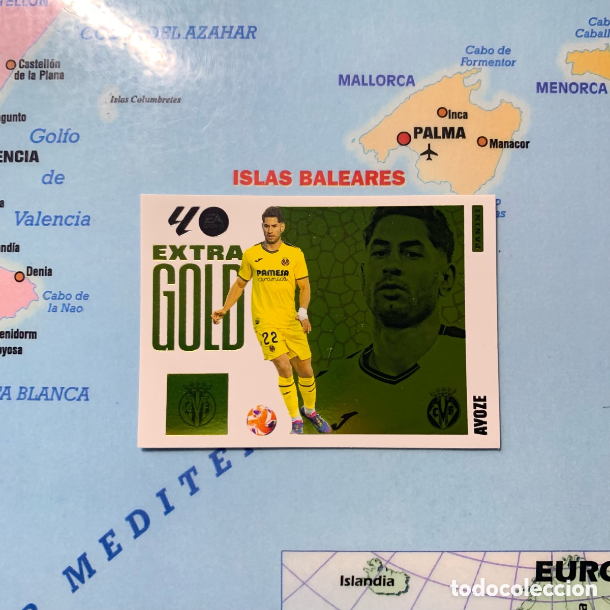 Cromos de f&uacute;tbol: Ayoze Extra gold del Villarreal cromo liga este 25-26 2025-2026