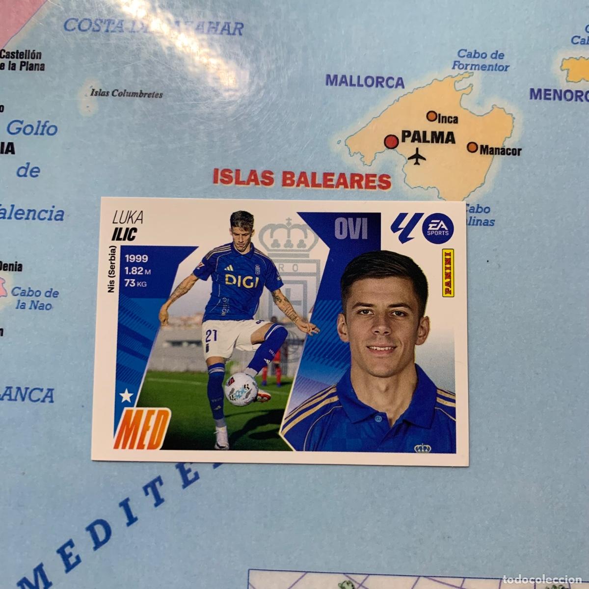 Cromos de f&uacute;tbol: Ilic n&uacute;mero 15 del error sin escudo Oviedo cromo liga este 25-26 2025-2026