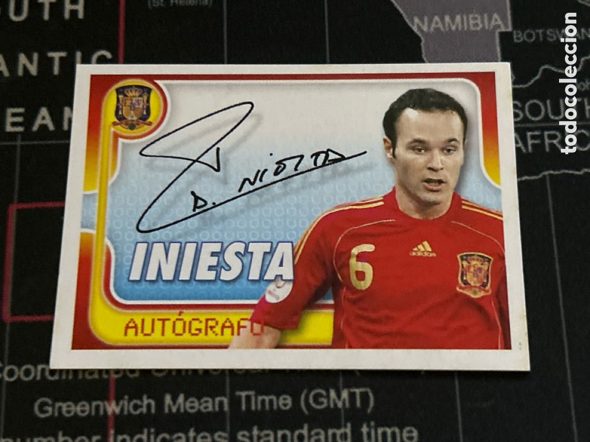 Cromos de Futebol: 100 ANDRES INIESTA (ESPA&Ntilde;A) FIRMA AUTOGRAFO PANINI A POR ELLOS SELECCION ESPA&Ntilde;OLA 2009 09 SIN PEGAR