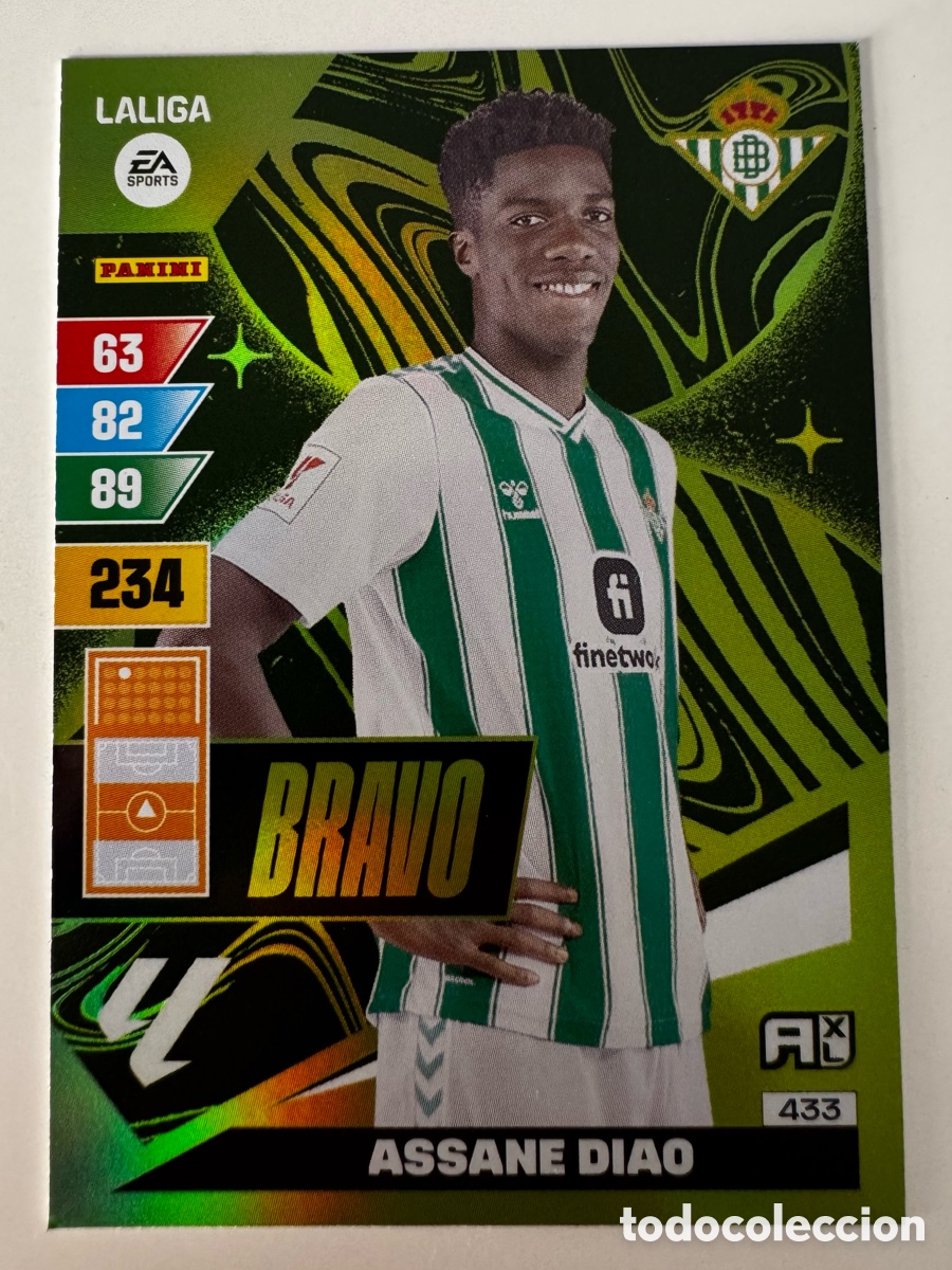 Figurine di Calcio: ADRENALYN XL 2023-2024 23-24 &ndash; BRAVO N&ordm; 433 ASSANE DIAO BETIS