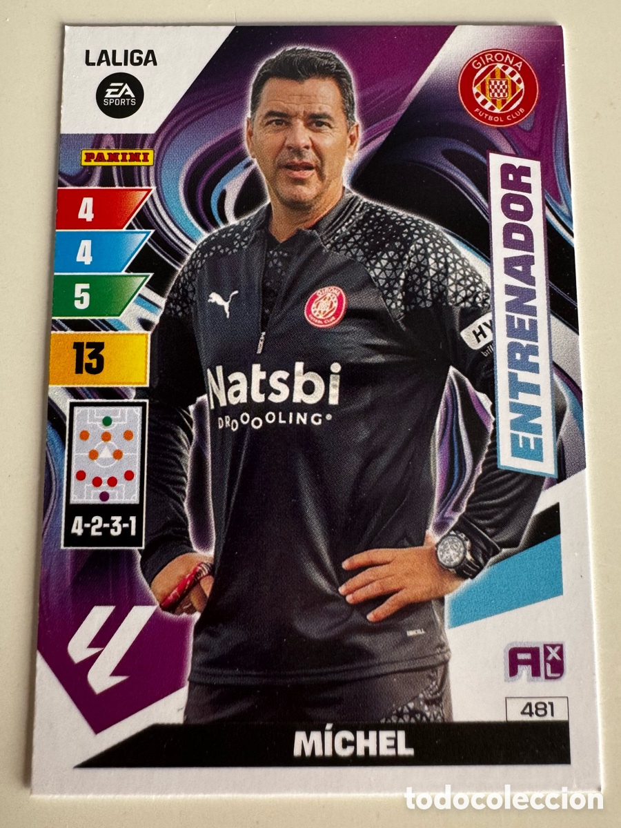 Fu&szlig;ball-Sticker: ADRENALYN XL 2023-2024 23-24 &ndash; ENTRENADOR N&ordm; 481 M&Iacute;CHEL GIRONA