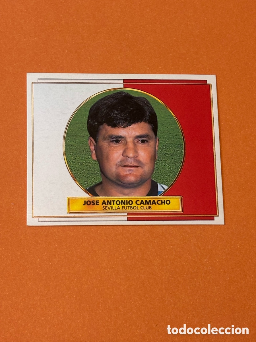 Fu&szlig;ball-Sticker: JOSE ANTONIO CAMACHO ENTRENADOR SEVILLA F. C. LIGA ESTE 1996/97 96 97 NUNCA PEGADO SIN PEGAR