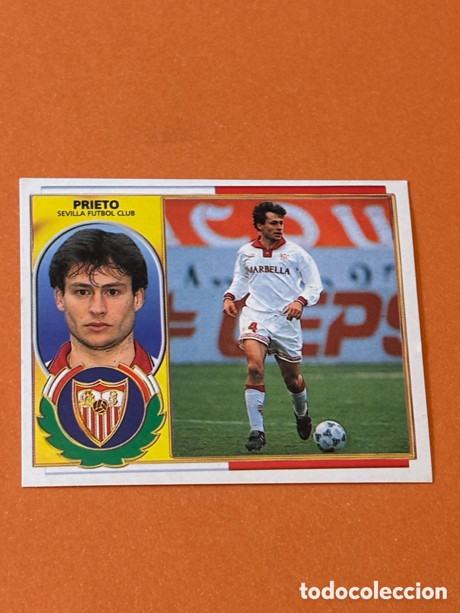 Fu&szlig;ball-Sticker: PRIETO SEVILLA F. C. LIGA ESTE 1996/97 96 97 NUNCA PEGADO SIN PEGAR